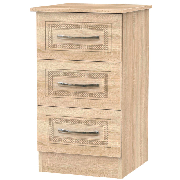 Dorset 3 Drawer Bedside Cabinet