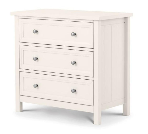 Maine 3 Drawer Chest Of Drawers - Surf White