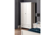 Maine 2 Door Combination Wardrobe - Surf White