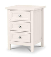 Maine 3 Drawer Bedside - Surf White