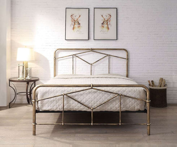 Axton Metal Bed Frame - Antique Bronze