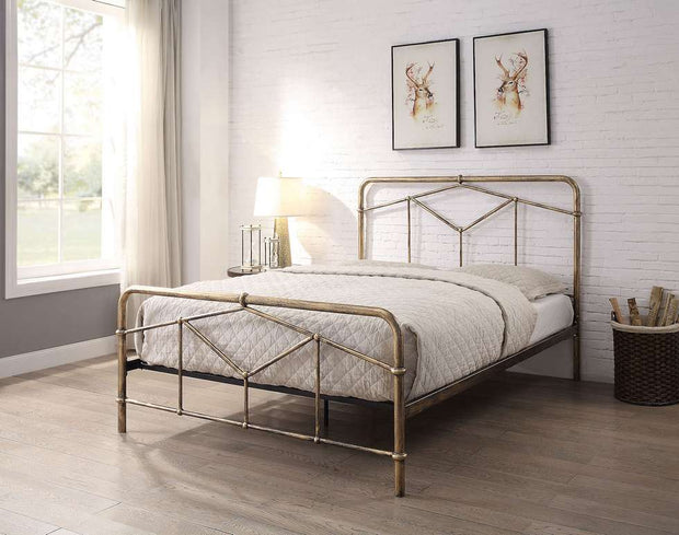 Axton Metal Bed Frame - Antique Bronze
