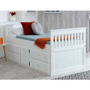 Amani Captains Storage Bed (White)