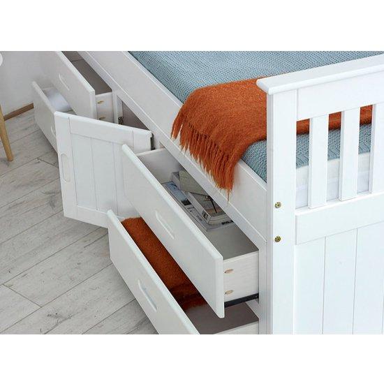 Amani Captains Storage Bed (White)