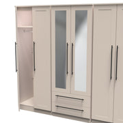 Beverley 6 Door 2 Drawer Centre Mirrored Wardrobe