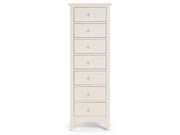 Cameo 7 Drawer Narrow Chest Of Drawers- Stone White