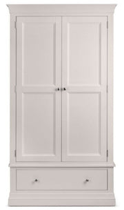 Clermont 2 Door 1 Drawer Wardrobe - Light Grey
