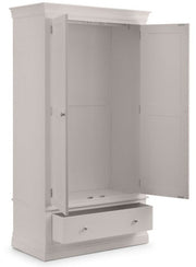 Clermont 2 Door 1 Drawer Wardrobe - Light Grey