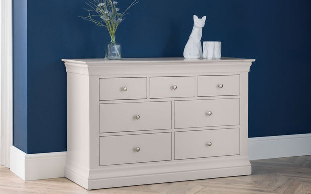 Clermont 4+3 Drawer Chest - Light Grey