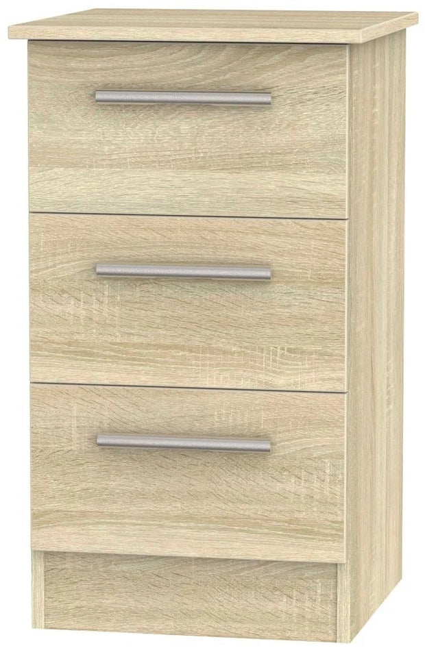 Contrast 3 Drawer Bedside Cabinet