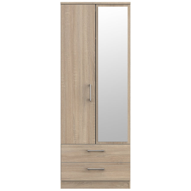 Devon 2 Door Tall Mirror Wardrobe