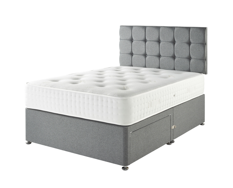 Newbury 4'6 Pocket 1000 Divan Set with FREE Headboard and 2 Drawers