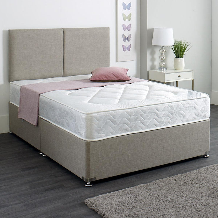 Megan Damask Sprung Divan Bed Set - 2 FREE DRAWERS & FREE HEADBOARD