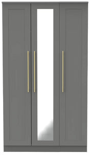 Haworth 3 Door Mirror Tall Wardrobe