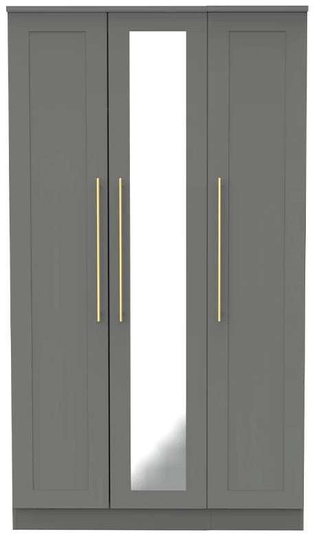 Haworth 3 Door Mirror Tall Wardrobe