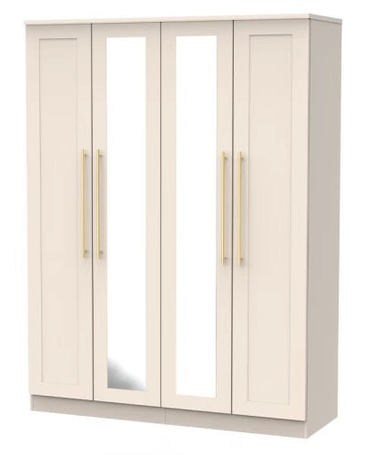 Haworth Tall 4 Door Centre Mirrored Wardrobe