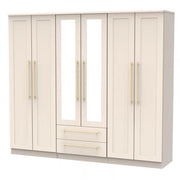 Haworth Tall 6 Door 2 Drawer Centre Mirrored Wardrobe