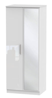 Knightsbridge 2ft 6in Plain Tall Mirror Wardrobe