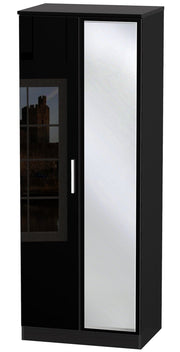 Knightsbridge 2ft 6in Plain Tall Mirror Wardrobe