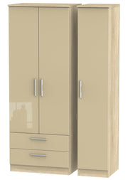 Knightsbridge 3 Door Tall Wardrobe With 2 Drawers