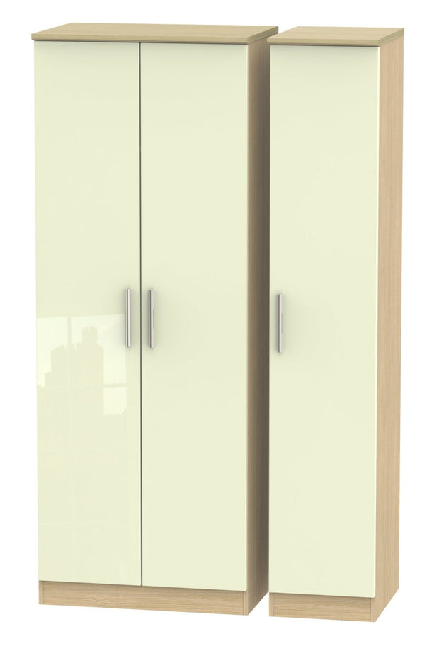 Knightsbridge 3 Door Tall Plain Wardrobe