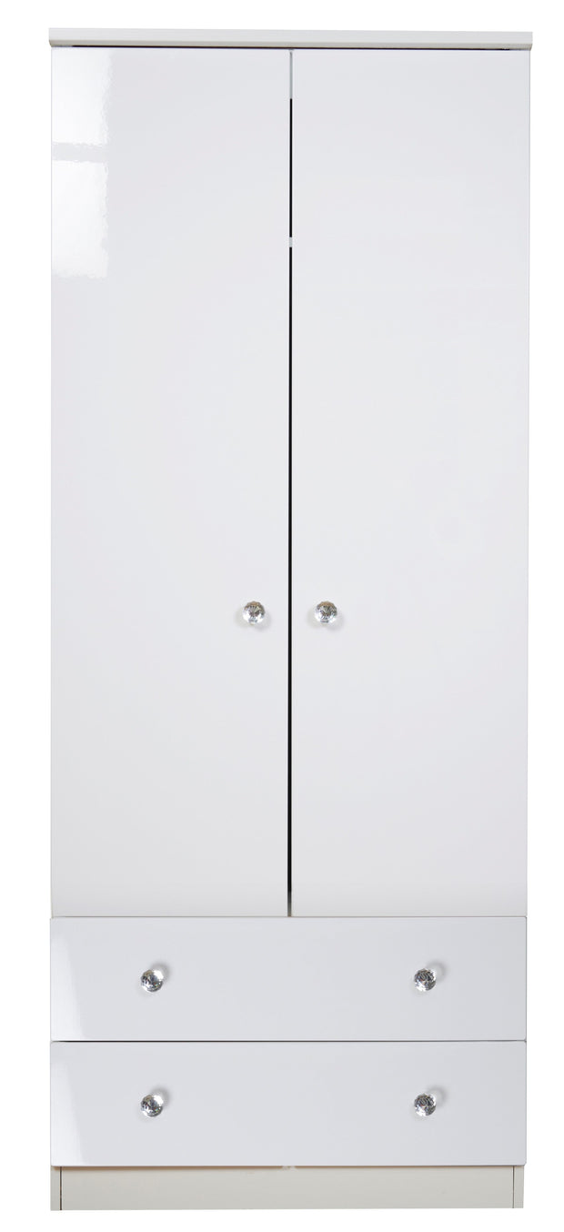 Lumiere 2 Door 2 Drawer Tall Wardrobe