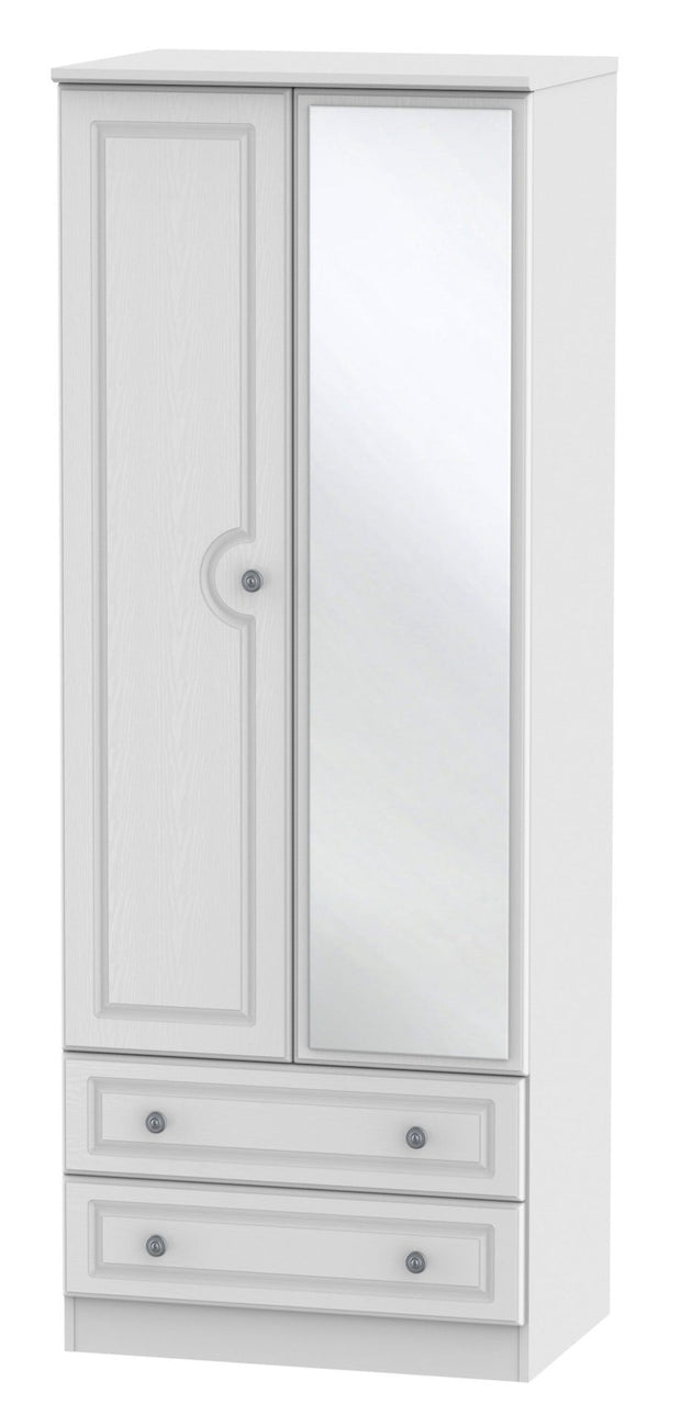 Pembroke 2 Door Tall Mirror Combi Wardrobe