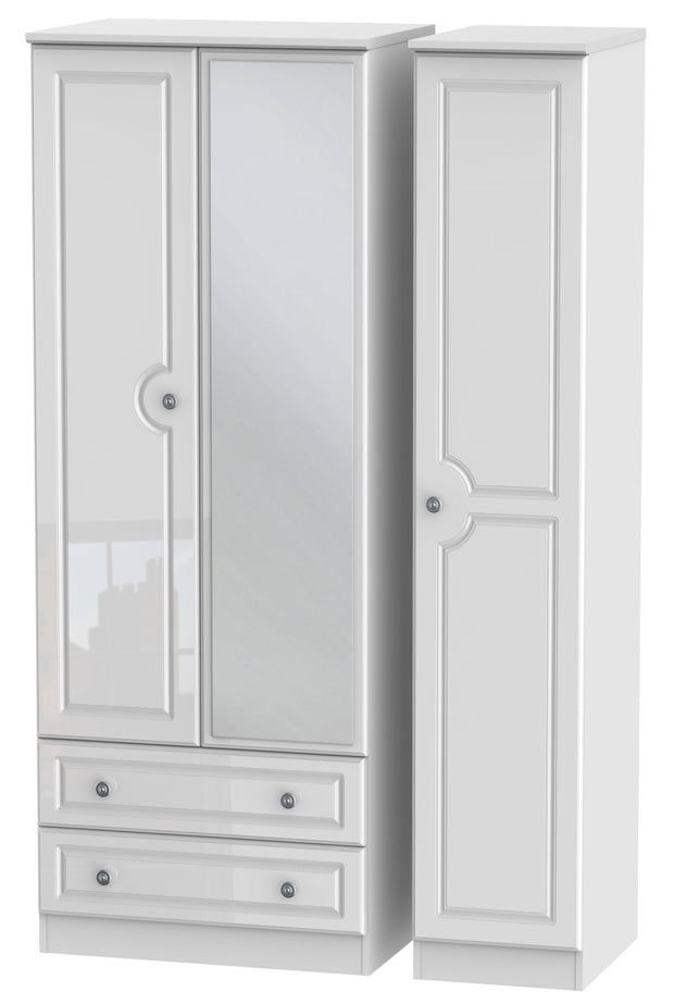 Pembroke 3 Door 2 Left Drawer Mirror Wardrobe