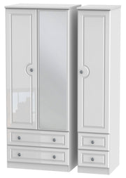 Pembroke 3 Door 4 Drawer Mirror Wardrobe