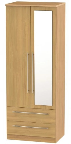 Sherwood 2 Drawer Mirrored Wardrobe