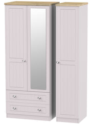 Vienna Triple 2 Drawer Mirror Wardrobe