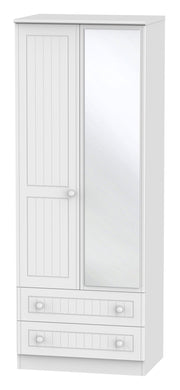 Warwick 2 Door Tall Mirror Combi Wardrobe