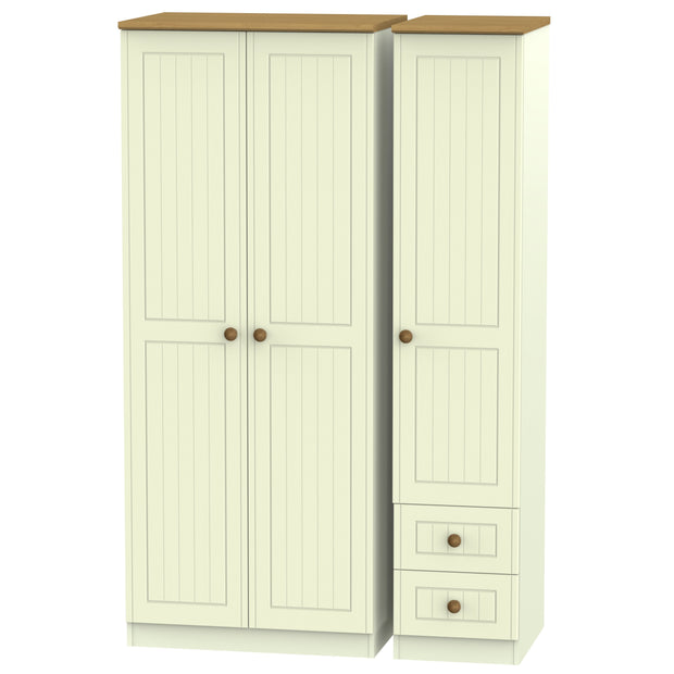 Warwick 3 Door 2 Right Drawer Plain Wardrobe