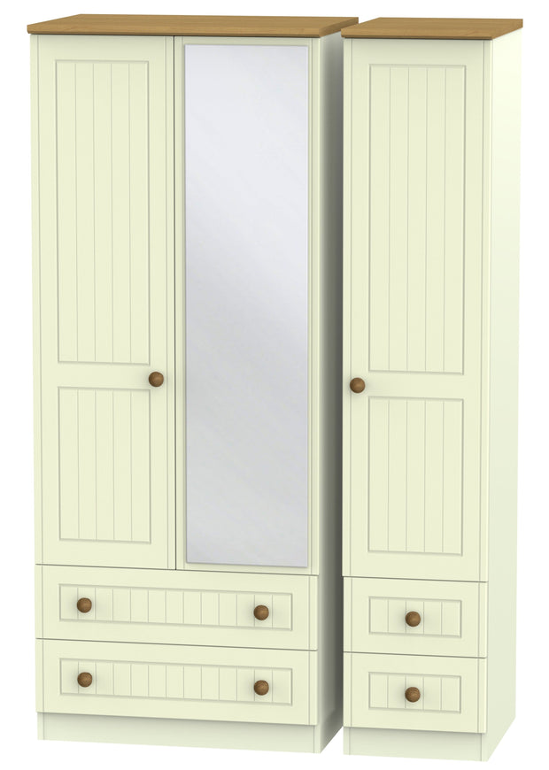 Warwick 3 Door 4 Drawer Mirror Wardrobe