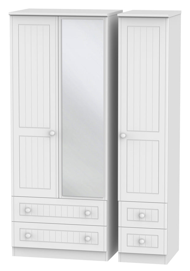 Warwick 3 Door 4 Drawer Mirror Wardrobe