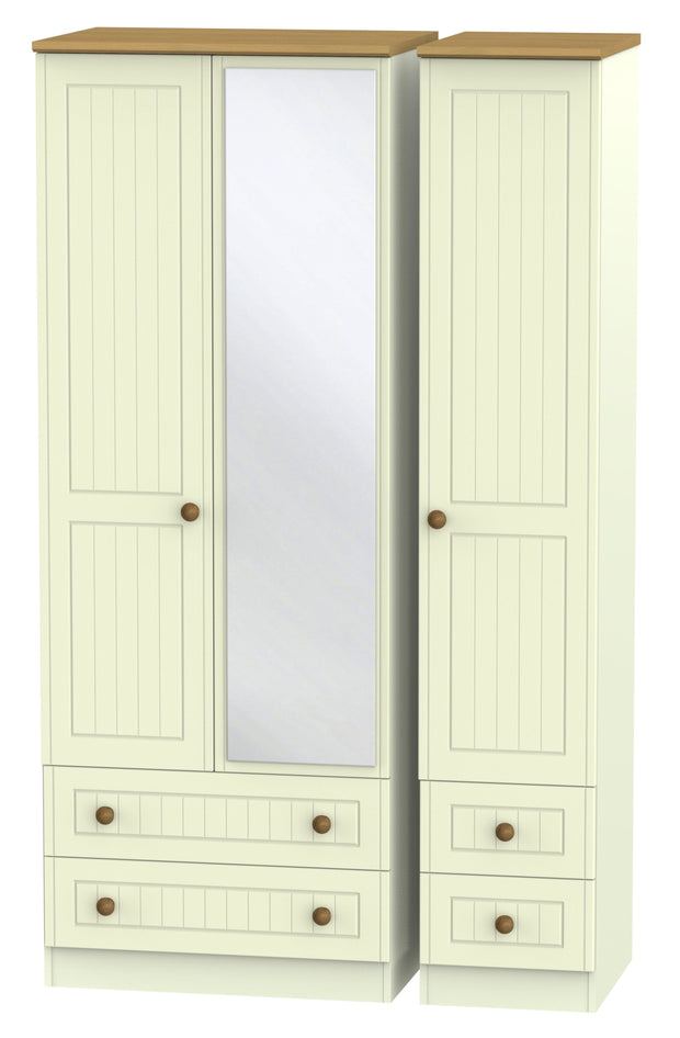 Warwick 3 Door 4 Drawer Tall Mirror Wardrobe