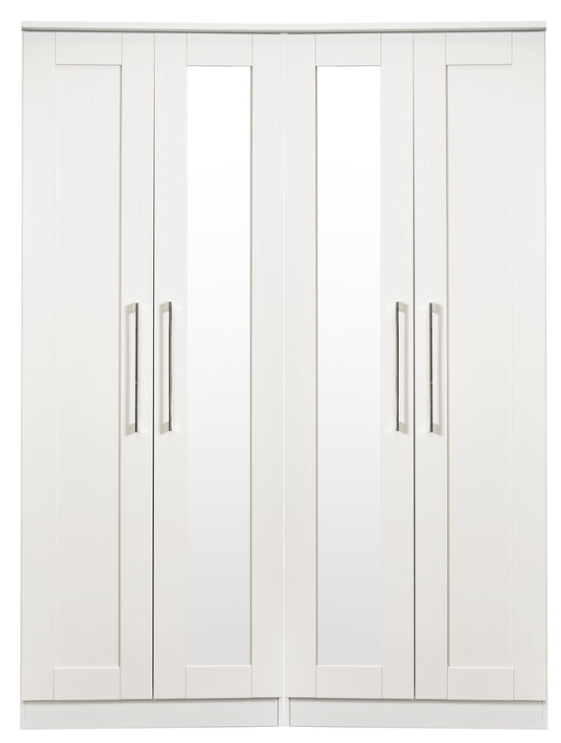 York Tall 4 Door Mirror Wardrobe