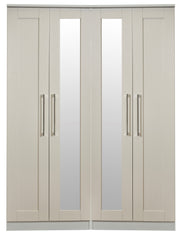 York Tall 4 Door Mirror Wardrobe