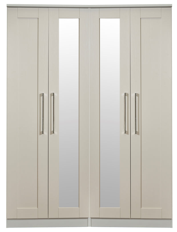 York Tall 4 Door Mirror Wardrobe