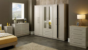 York Tall 5 Door 2 Drawer Mirror Wardrobe