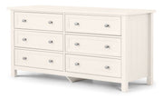 Maine 6 Drawer Wide Chest Of Drawers - Surf White